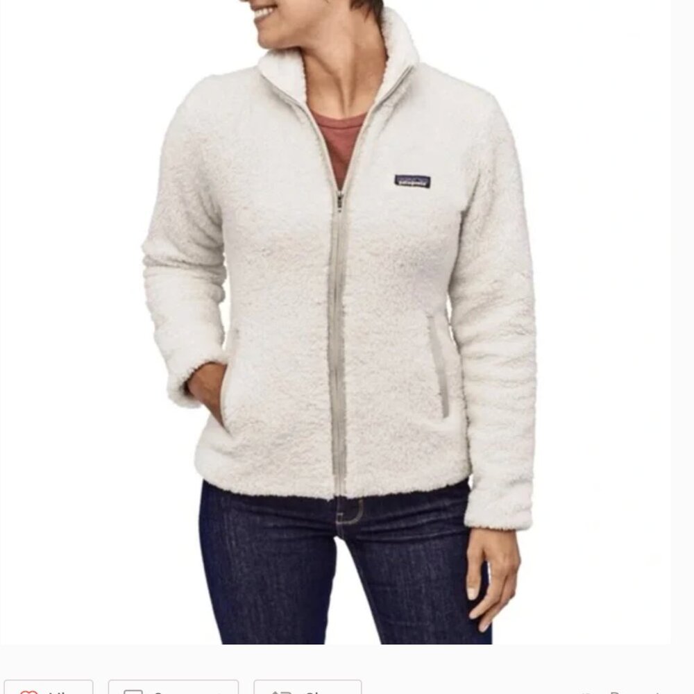 PATAGONIA Women's Los Gatos Full Zip White Fleece Jacket 25211size medium